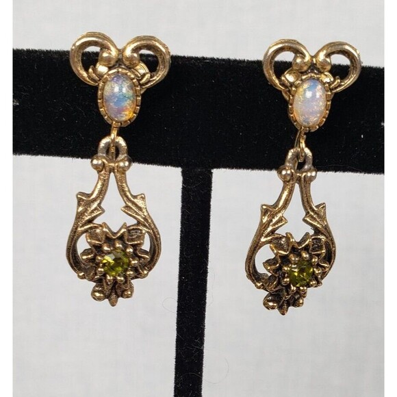 Vintage 1970's Sarah Conventry Contessa Faux Fire Opal Bracelet Brooch Clips Set - Picture 9 of 16